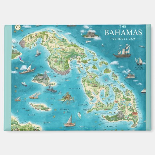 Kaart van de Bahama's Magneet (Voorkant)