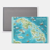 Kaart van de Bahama's Magneet (Voorkant / Achterkant)