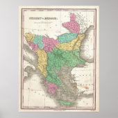 kaart van de Balkan (1827) Poster (Voorkant)