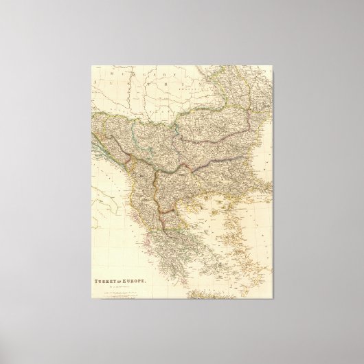 kaart van de Balkan (1832) Canvas Afdruk (Voorkant)