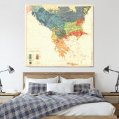 kaart van de Balkan (1918) Canvas Afdruk (Insitu (Slaapkamer))