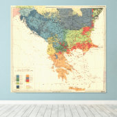 kaart van de Balkan (1918) Canvas Afdruk (Insitu (Houten vloer))