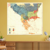 kaart van de Balkan (1918) Canvas Afdruk (Insitu (Woonkamer))
