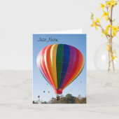 Kaart van de ballonnotitie voor warme lucht (Gele Bloem)