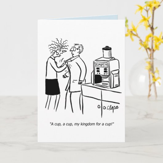 Kaart van de bedrijfs de grappige koffieverjaardag (Gele Bloem)