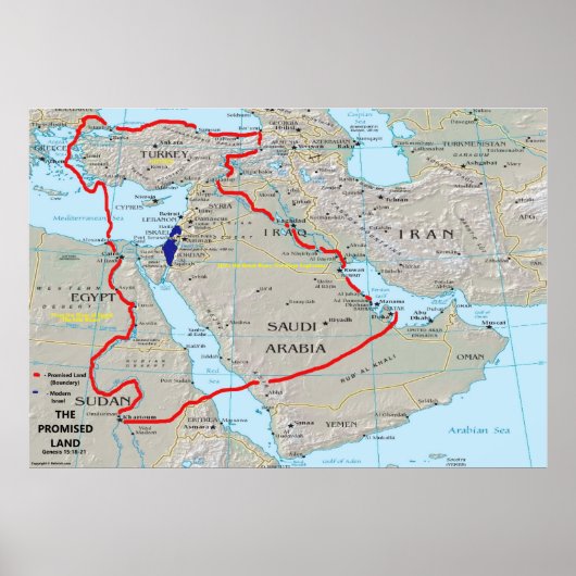 Kaart van de beloofde grond poster (Voorkant)