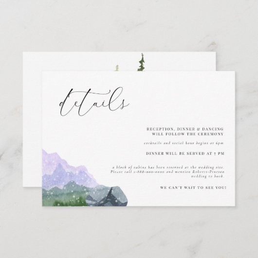 Kaart van de Bergbuis Rustic Wedding Enclosure (Voorkant / Achterkant)