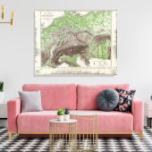 Kaart van de bergen in Duitsland Canvas Afdruk (Insitu (Woonkamer))