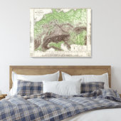 Kaart van de bergen in Duitsland Canvas Afdruk (Insitu (Slaapkamer))