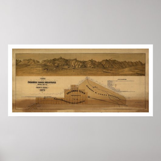 Kaart van de bergen van de Waaier van Panamint 187 Poster (Voorkant)