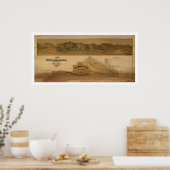 Kaart van de bergen van de Waaier van Panamint 187 Poster (Keuken)