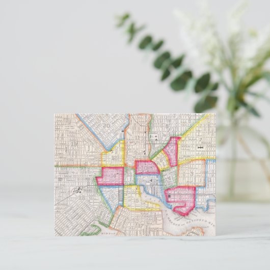 kaart van de binnenstad van Baltimore (1860) (Staand voorkant)