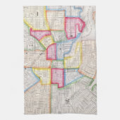  kaart van de binnenstad van Baltimore (1860) Theedoek (Verticaal)