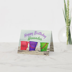 Kaart van de Birthday Invitation Beach Pails voor 