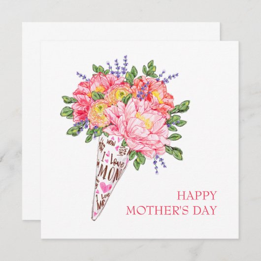 Kaart van de bloem, Kaarten van de Groeten, Gift (Voorkant / Achterkant)