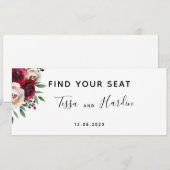 Kaart van de Bourgogne Wedding Seating Chart (Voorkant / Achterkant)