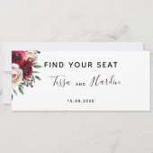 Kaart van de Bourgogne Wedding Seating Chart (Voorkant)