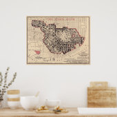 Kaart van de brand in San Francisco van 1906 Poster (Keuken)