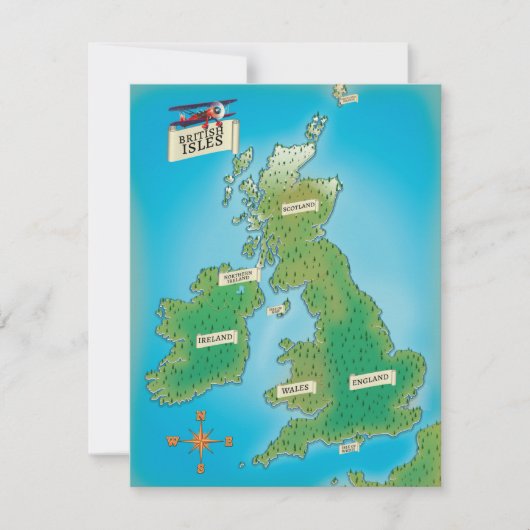 Kaart van de Britse eilanden (Voorkant)