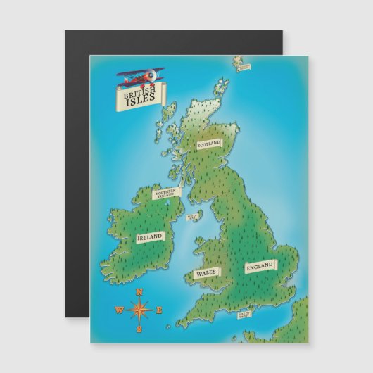 Kaart van de Britse eilanden (Voorkant / Achterkant)