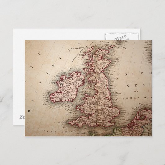 Kaart van de Britse eilanden (Voorkant / Achterkant)