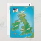 Kaart van de Britse eilanden (Voorkant / Achterkant)