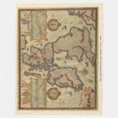  kaart van de Britse eilanden, 1552 - 1629 Fleece Deken (Voorkant)
