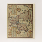 kaart van de Britse eilanden, 1552 - 1629 Legpuzzel (Verticaal)