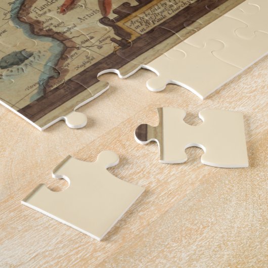  kaart van de Britse eilanden, 1552 - 1629 Legpuzzel (Zijkant)