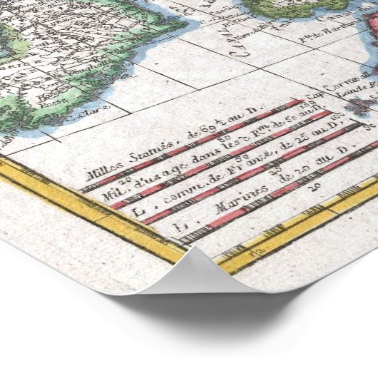  kaart van de Britse eilanden (1780) Poster (Hoek)