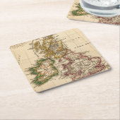 Kaart van de Britse eilanden Kartonnen Onderzetters (Schuin)