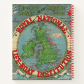 Kaart van de Britse eilanden - Life-Boat-kaart Notitieboek (Achterkant)