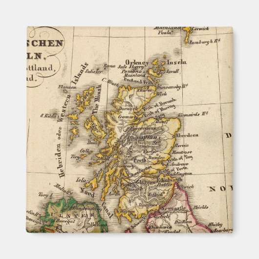 Kaart van de Britse eilanden Magneet (Voorkant)