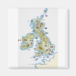 Kaart van de Britse eilanden Magneet