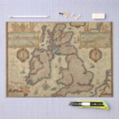  kaart van de Britse eilanden, ontkoppeling van va Tissuepapier (Craft)