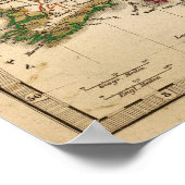 Kaart van de Britse eilanden Poster (Hoek)