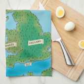 Kaart van de Britse Eilanden Theedoek (Quarter Fold)