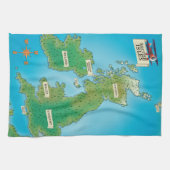 Kaart van de Britse Eilanden Theedoek (Horizontaal)