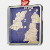 Kaart van de Britse eilanden, uit "Geographia" Metalen Ornament (Links)
