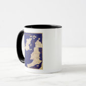Kaart van de Britse eilanden, uit "Geographia" Mok (Voorkant links)