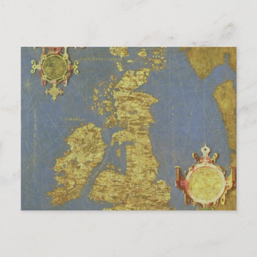 Kaart van de Britse eilanden van de 16e eeuw (Voorkant)