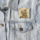 Kaart van de Britse eilanden Vierkante Button 5,1 Cm (In situ)
