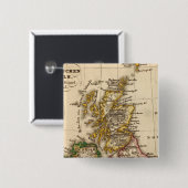 Kaart van de Britse eilanden Vierkante Button 5,1 Cm (Voorkant /achterkant)