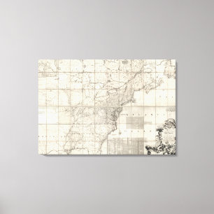 Kaart van de Britse en Franse Dominions Canvas Afdruk