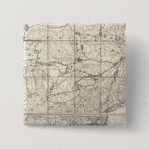 Kaart van de Britse en Franse Dominions Vierkante Button 5,1 Cm