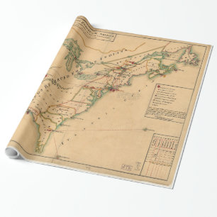 kaart van de Britse strijdkrachten in Amerika Cadeaupapier