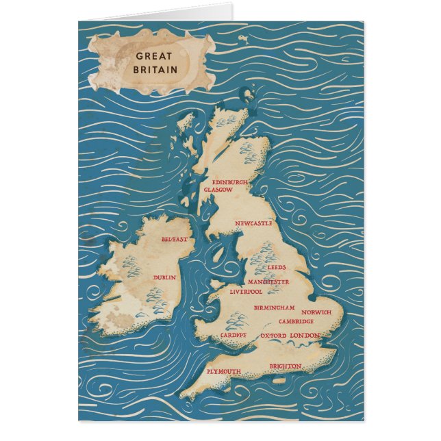 Kaart van de Britse Vintage Poster (Voorkant)