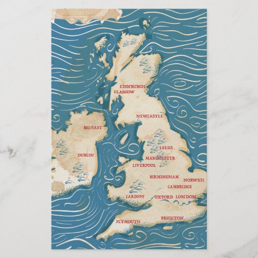 Kaart van de Britse Vintage Poster (Voorkant)