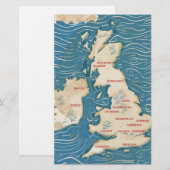 Kaart van de Britse Vintage Poster (Voorkant / Achterkant)
