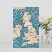 Kaart van de Britse Vintage Poster (Staand voorkant)